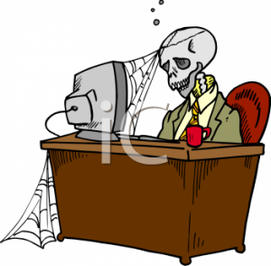 205_skeleton_at_a_dead_end_job_with_cob_webs_forming_on_it_and_the_computer_he_was_stuck_at 205_skeleton_at_a_dead_end_job_with_cob_webs_forming_on_it_and_the_computer_he_was_stuck_at